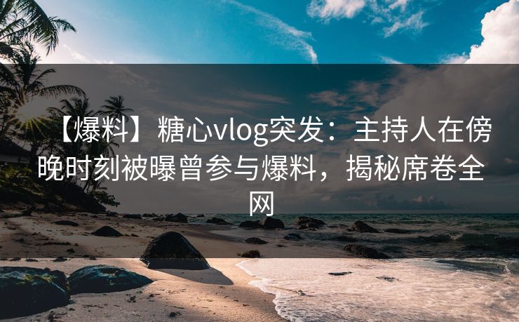 【爆料】糖心vlog突发:主持人在傍晚时刻被曝曾参与爆料,揭秘席卷全网 【爆料】糖心vlog突发:主持人在傍晚时刻被曝曾参与爆料,揭秘席卷全网